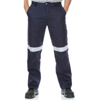 Midweight Cotton Drill Taped Cargo Pants - Navy