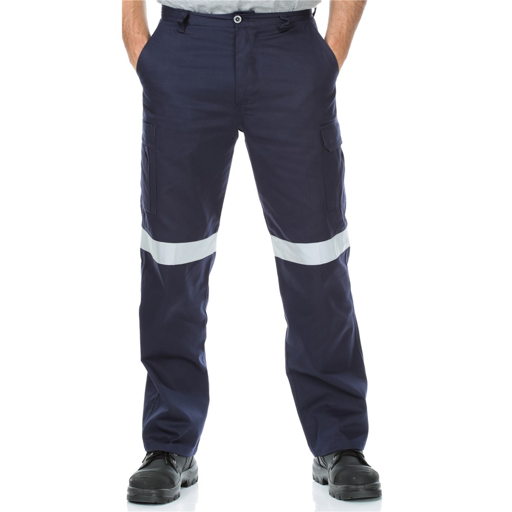 Midweight Cotton Drill Taped Cargo Pants - Navy