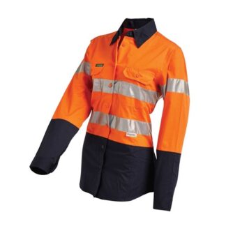 HI-VIS WOMENS 2 TONE LIGHTWEIGHT TAPED SHIRT