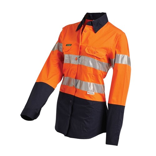 HI-VIS WOMENS 2 TONE LIGHTWEIGHT TAPED SHIRT